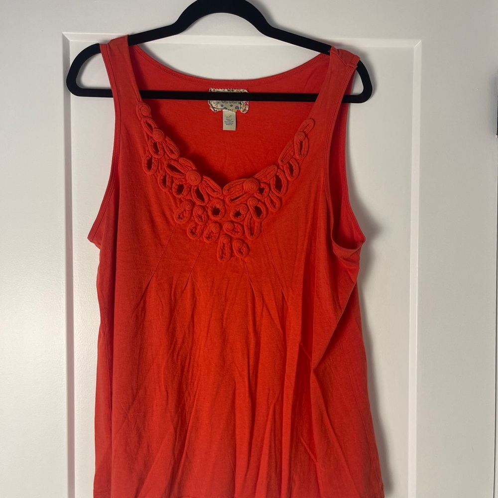Women's Orange Sleeveless Top